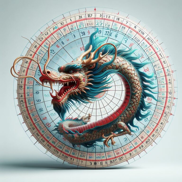 Dragon with numerology chart.