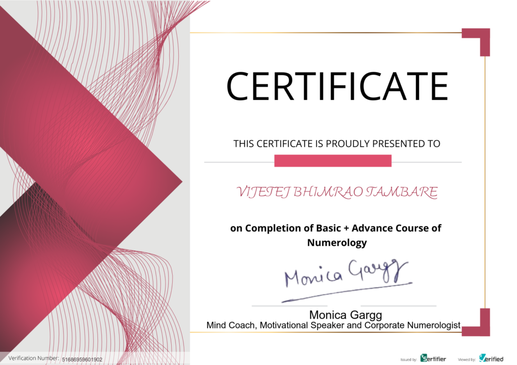 Numerology Certificate